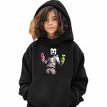 Fashion, accesorii si bijuterii - Copii - Imbracaminte copii - Pulovere si hanorace copii - Hanorac Copii Fete Marshmello Six Seven 67, negru, marime XS Copii - Infinity.ro