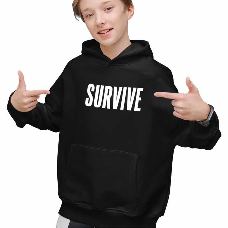 Fashion, accesorii si bijuterii - Copii - Imbracaminte copii - Pulovere si hanorace copii - Hanorac Copii Baieti Lewis Capaldi Survive, negru, marime M Copii - Infinity.ro