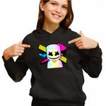 Fashion, accesorii si bijuterii - Copii - Imbracaminte copii - Pulovere si hanorace copii - Hanorac Copii Fete Marshmello Party Vibe, negru, marime XL Copii - Infinity.ro