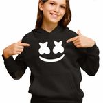 Fashion, accesorii si bijuterii - Copii - Imbracaminte copii - Pulovere si hanorace copii - Hanorac Copii Fete Marshmello Music DJ, negru, marime M Copii - Infinity.ro