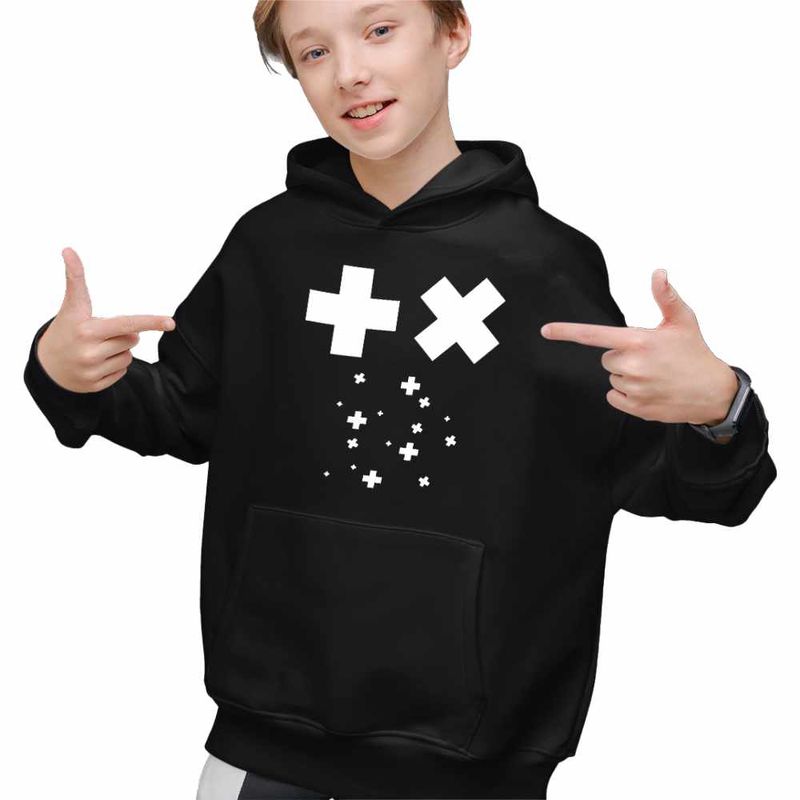 Fashion, accesorii si bijuterii - Copii - Imbracaminte copii - Pulovere si hanorace copii - Hanorac Copii Baieti Martin Garrix Plus Symbol, negru, marime M Copii - Infinity.ro