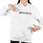 Fashion, accesorii si bijuterii - Copii - Imbracaminte copii - Pulovere si hanorace copii - Hanorac Copii Fete Megadeth Heave Metal Merch, alb, marime S Copii - Infinity.ro