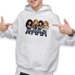 Fashion, accesorii si bijuterii - Copii - Imbracaminte copii - Pulovere si hanorace copii - Hanorac Copii Baieti Megadeth Cartoon Chibi, alb, marime M Copii - Infinity.ro