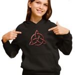Fashion, accesorii si bijuterii - Copii - Imbracaminte copii - Pulovere si hanorace copii - Hanorac Copii Fete Led Zeppelin Triquetra Vikings, negru, marime XL Copii - Infinity.ro