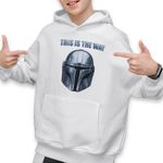 Fashion, accesorii si bijuterii - Copii - Imbracaminte copii - Pulovere si hanorace copii - Hanorac Copii Baieti Mandalorian Star Wars, alb, marime XL Copii - Infinity.ro