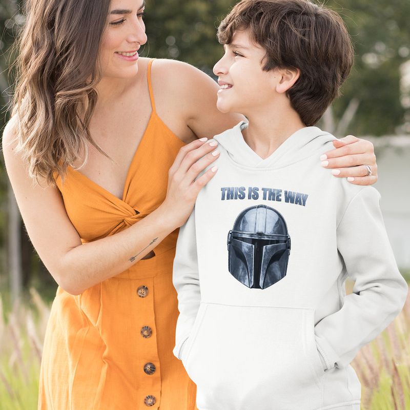 Fashion, accesorii si bijuterii - Copii - Imbracaminte copii - Pulovere si hanorace copii - Hanorac Copii Baieti Mandalorian Star Wars, alb, marime XL Copii - Infinity.ro