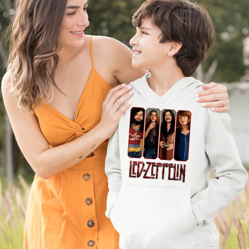 Fashion, accesorii si bijuterii - Copii - Imbracaminte copii - Pulovere si hanorace copii - Hanorac Copii Baieti Led Zeppelin Legend Merch, alb, marime XL Copii - Infinity.ro