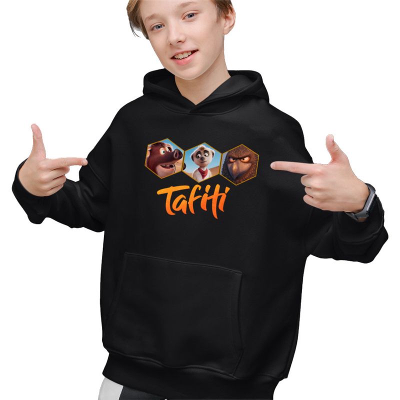 Fashion, accesorii si bijuterii - Copii - Imbracaminte copii - Pulovere si hanorace copii - Hanorac Copii Baieti Tafiti Cartoon, negru, marime XS Copii - Infinity.ro