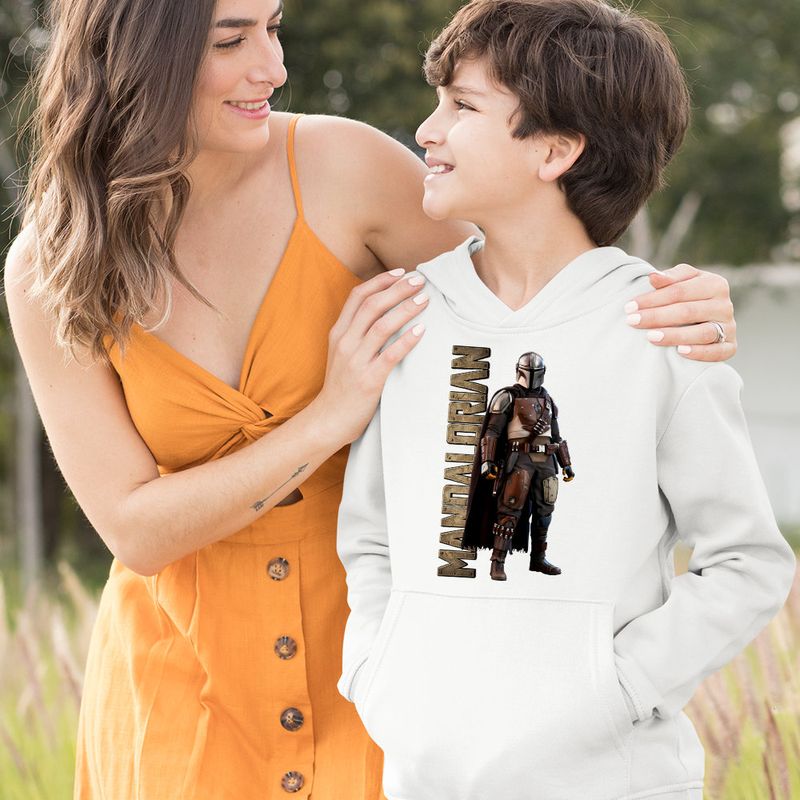 Fashion, accesorii si bijuterii - Copii - Imbracaminte copii - Pulovere si hanorace copii - Hanorac Copii Baieti Star Wars Mandalorian, alb, marime M Copii - Infinity.ro