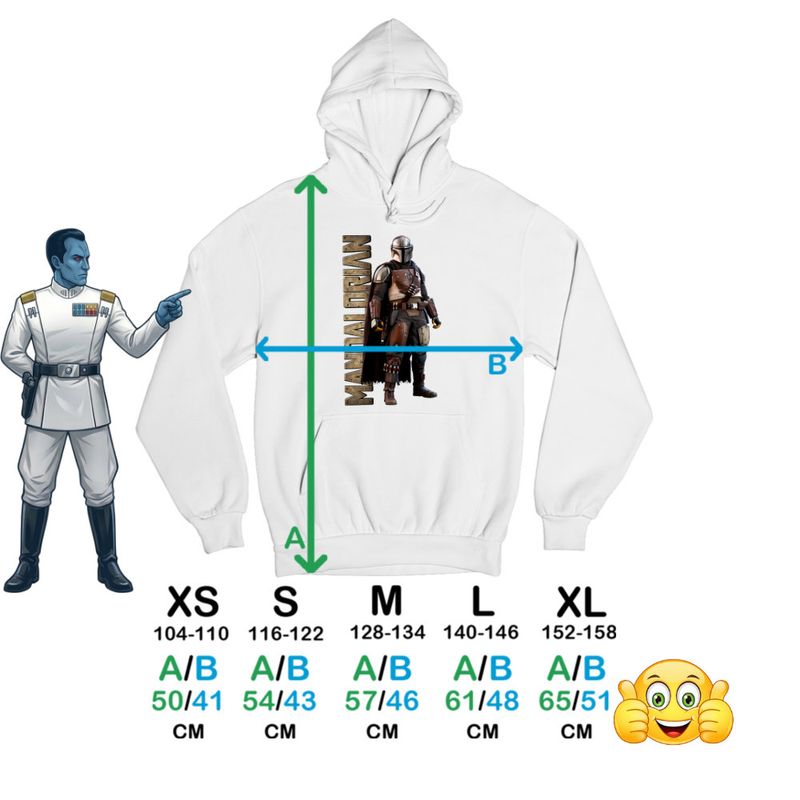 Fashion, accesorii si bijuterii - Copii - Imbracaminte copii - Pulovere si hanorace copii - Hanorac Copii Baieti Star Wars Mandalorian, alb, marime M Copii - Infinity.ro