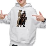 Fashion, accesorii si bijuterii - Copii - Imbracaminte copii - Pulovere si hanorace copii - Hanorac Copii Baieti Star Wars Mandalorian, alb, marime M Copii - Infinity.ro