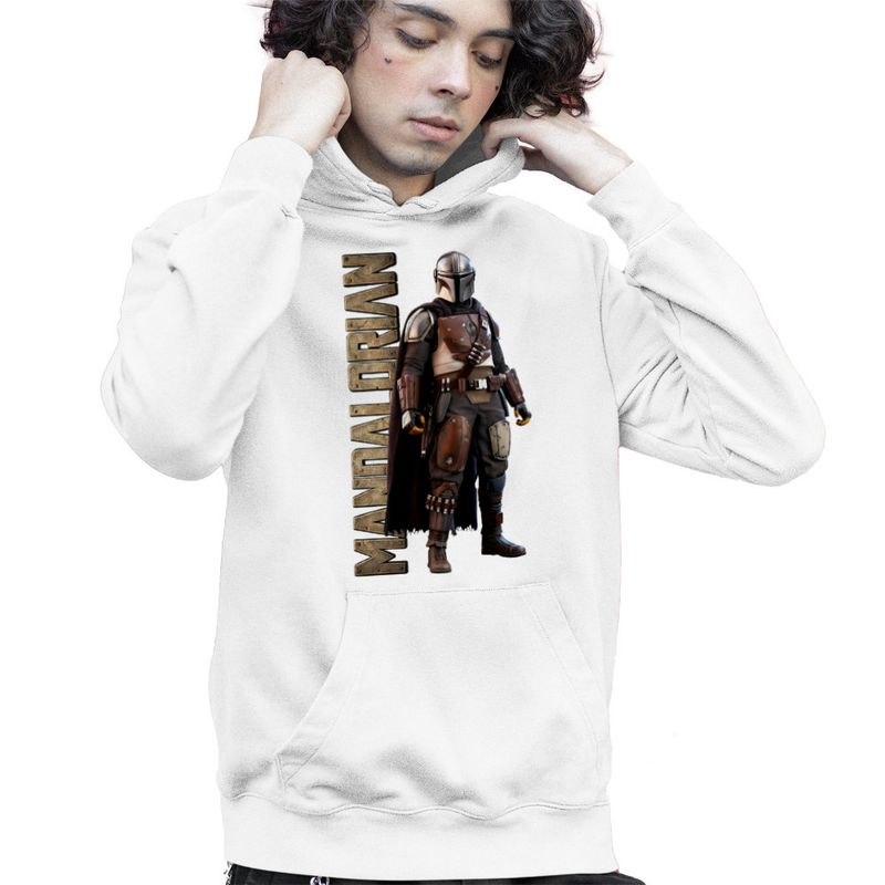 Fashion, accesorii si bijuterii - Copii - Imbracaminte copii - Pulovere si hanorace copii - Hanorac Copii Baieti Star Wars Mandalorian, alb, marime M Copii - Infinity.ro