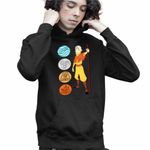 Fashion, accesorii si bijuterii - Copii - Imbracaminte copii - Pulovere si hanorace copii - Hanorac Copii Baieti Avatar Airbender Cele 4 Elemente, negru, marime XS Copii - Infinity.ro