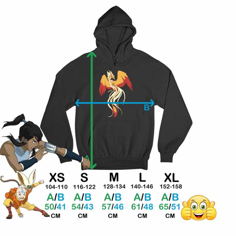 Fashion, accesorii si bijuterii - Copii - Imbracaminte copii - Pulovere si hanorace copii - Hanorac Copii Baieti Avatar Dragon Phoenix Korra Airbender, negru, marime XL Copii - Infinity.ro