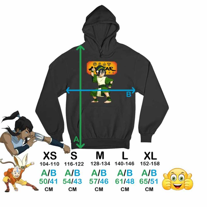Fashion, accesorii si bijuterii - Copii - Imbracaminte copii - Pulovere si hanorace copii - Hanorac Copii Fete Avatar Toph Bei Fong Legenda lui Aang Airbender, negru, marime L Copii - Infinity.ro