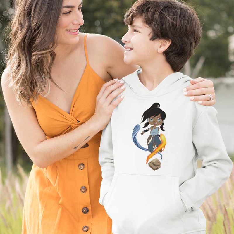 Fashion, accesorii si bijuterii - Copii - Imbracaminte copii - Pulovere si hanorace copii - Hanorac Copii Baieti Avatar Legenda lui Korra Reincarnare Airbender, alb, marime M Copii - Infinity.ro