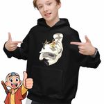 Fashion, accesorii si bijuterii - Copii - Imbracaminte copii - Pulovere si hanorace copii - Hanorac Copii Baieti Avatar Airbender Appa Maestru Aerului Momo, negru, marime XS Copii - Infinity.ro