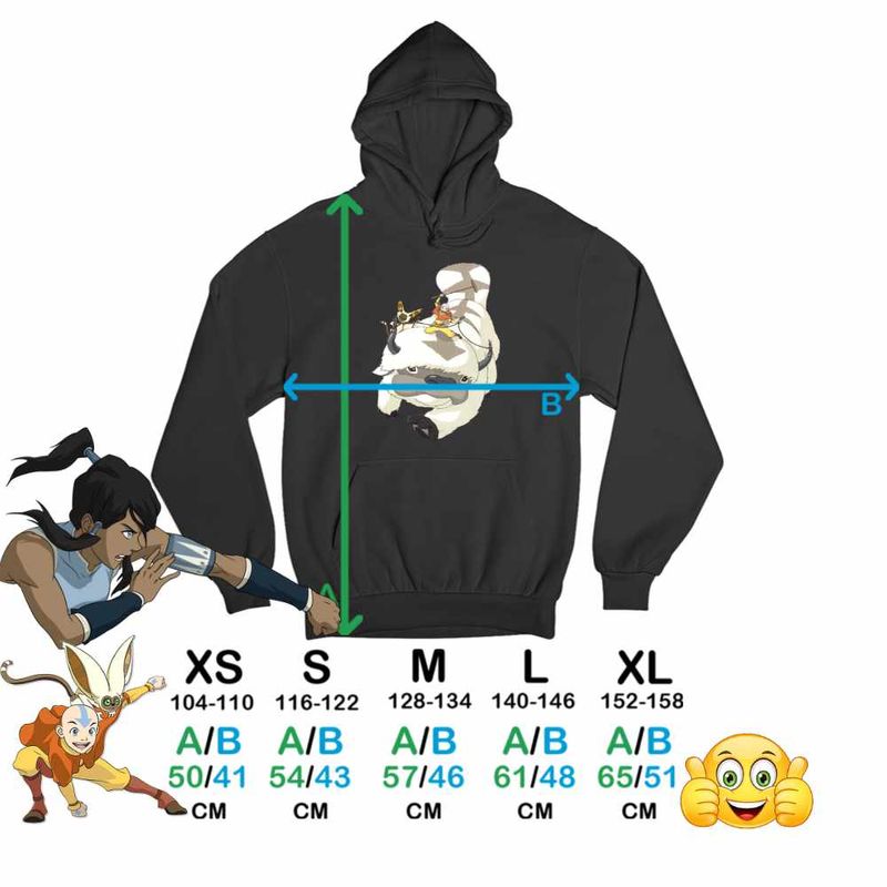 Fashion, accesorii si bijuterii - Copii - Imbracaminte copii - Pulovere si hanorace copii - Hanorac Copii Baieti Avatar Airbender Appa Maestru Aerului Momo, negru, marime XS Copii - Infinity.ro