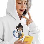 Fashion, accesorii si bijuterii - Copii - Imbracaminte copii - Pulovere si hanorace copii - Hanorac Copii Fete Avatar Legenda lui Korra Reincarnare Airbender, alb, marime S Copii - Infinity.ro