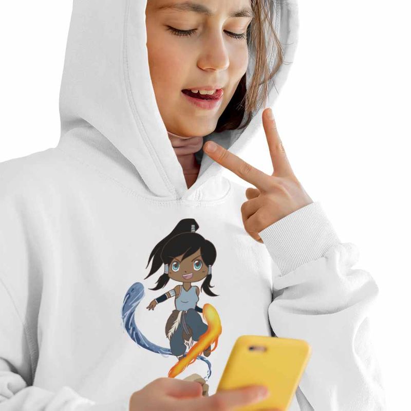Fashion, accesorii si bijuterii - Copii - Imbracaminte copii - Pulovere si hanorace copii - Hanorac Copii Fete Avatar Legenda lui Korra Reincarnare Airbender, alb, marime S Copii - Infinity.ro