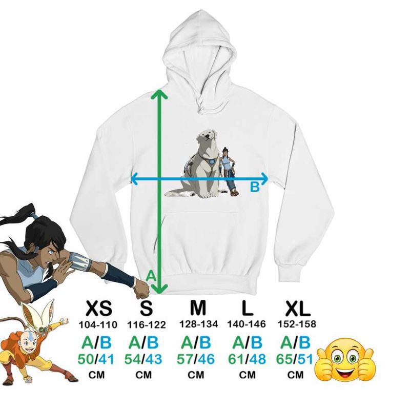 Fashion, accesorii si bijuterii - Copii - Imbracaminte copii - Pulovere si hanorace copii - Hanorac Copii Baieti Avatar Korra Naga Maestru Shaolin, alb, marime XS Copii - Infinity.ro