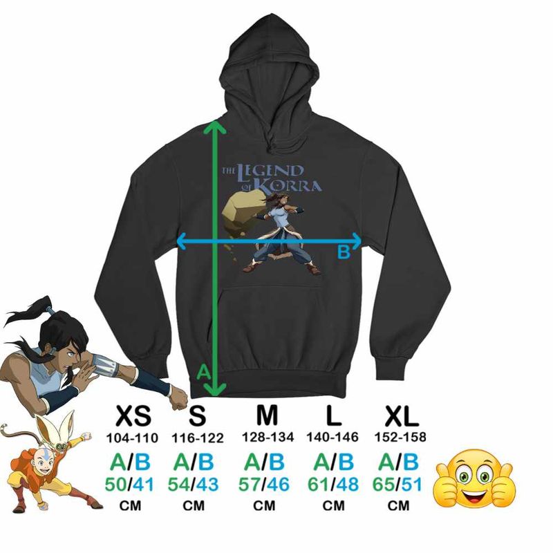 Fashion, accesorii si bijuterii - Copii - Imbracaminte copii - Pulovere si hanorace copii - Hanorac Copii Fete Avatar Korra Maestru Pamantului Airbender, negru, marime XL Copii - Infinity.ro