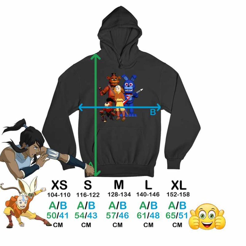 Fashion, accesorii si bijuterii - Copii - Imbracaminte copii - Pulovere si hanorace copii - Hanorac Copii Baieti Avatar Fnaf Freddy Last Airbender Firebender, negru, marime XL Copii - Infinity.ro
