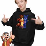 Fashion, accesorii si bijuterii - Copii - Imbracaminte copii - Pulovere si hanorace copii - Hanorac Copii Baieti Avatar Fnaf Freddy Last Airbender Firebender, negru, marime XL Copii - Infinity.ro
