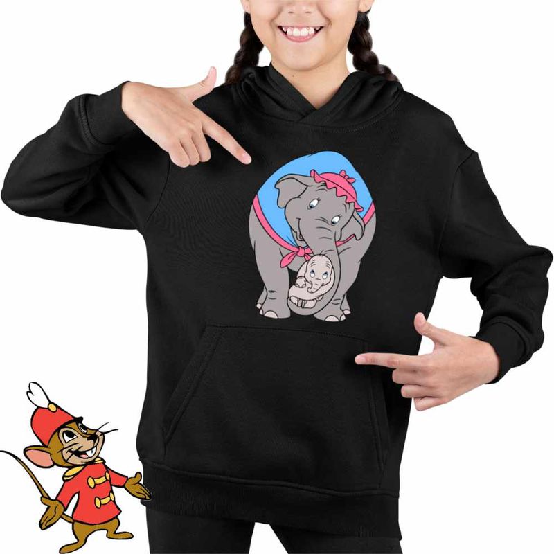 Fashion, accesorii si bijuterii - Copii - Imbracaminte copii - Pulovere si hanorace copii - Hanorac Copii Fete Dumbo Mama Jumbo Circ Clovn, negru, marime L Copii - Infinity.ro