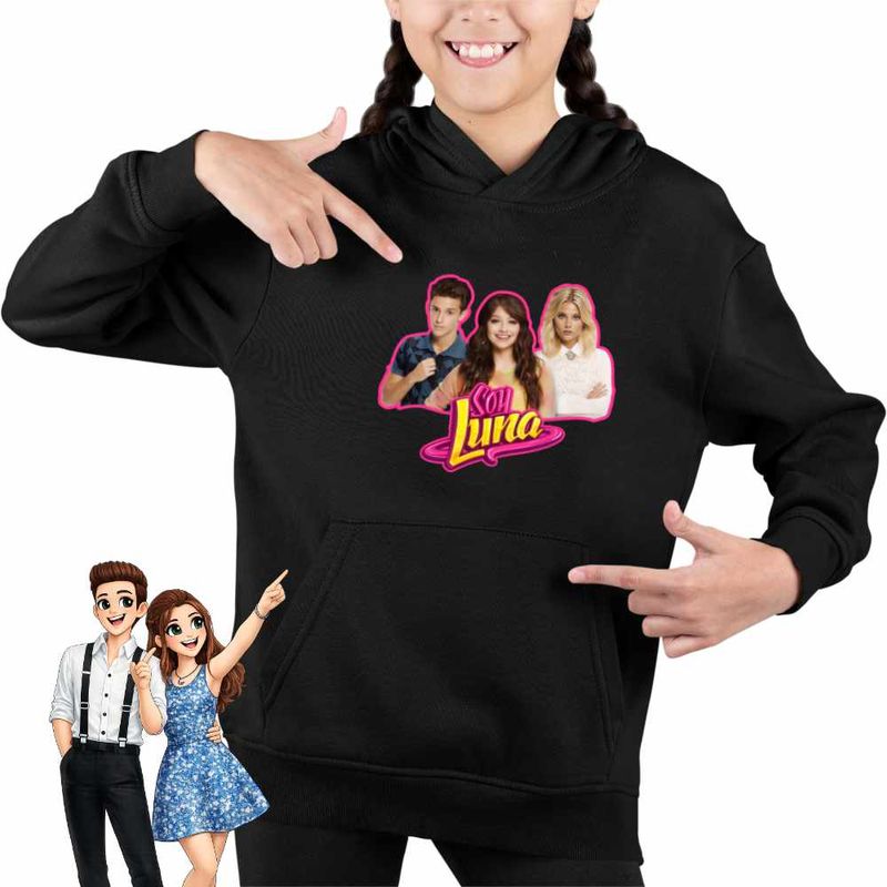 Fashion, accesorii si bijuterii - Copii - Imbracaminte copii - Pulovere si hanorace copii - Hanorac Copii Fete Soy Luna Matteo Ambar, negru, marime L Copii - Infinity.ro