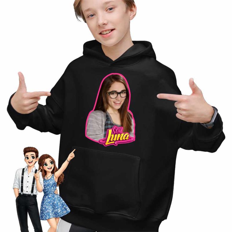 Fashion, accesorii si bijuterii - Copii - Imbracaminte copii - Pulovere si hanorace copii - Hanorac Copii Baieti Soy Luna Nina Simonetti, negru, marime L Copii - Infinity.ro