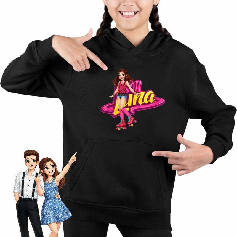 Fashion, accesorii si bijuterii - Copii - Imbracaminte copii - Pulovere si hanorace copii - Hanorac Copii Fete Soy Luna Argentina, negru, marime M Copii - Infinity.ro