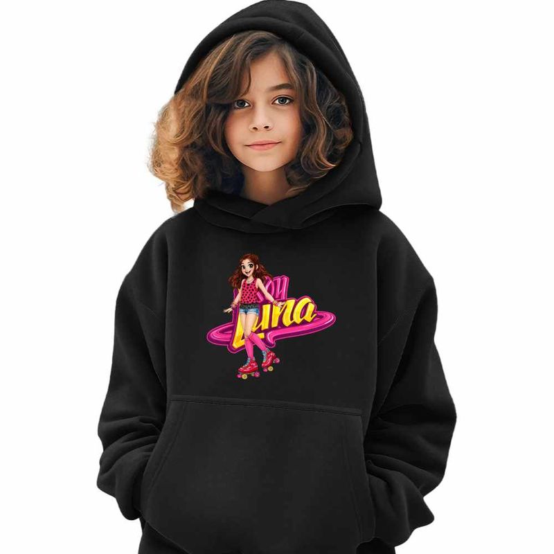 Fashion, accesorii si bijuterii - Copii - Imbracaminte copii - Pulovere si hanorace copii - Hanorac Copii Fete Soy Luna Argentina, negru, marime M Copii - Infinity.ro