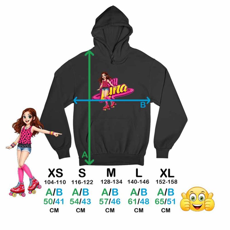 Fashion, accesorii si bijuterii - Copii - Imbracaminte copii - Pulovere si hanorace copii - Hanorac Copii Fete Soy Luna Argentina, negru, marime M Copii - Infinity.ro