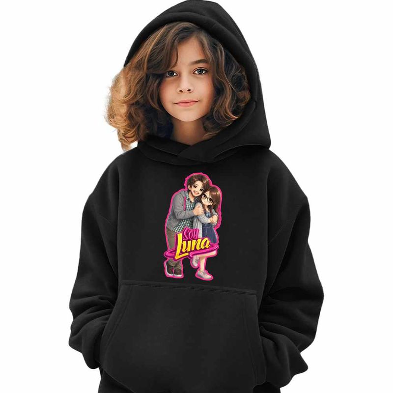 Fashion, accesorii si bijuterii - Copii - Imbracaminte copii - Pulovere si hanorace copii - Hanorac Copii Fete Soy Luna Niric, negru, marime S Copii - Infinity.ro
