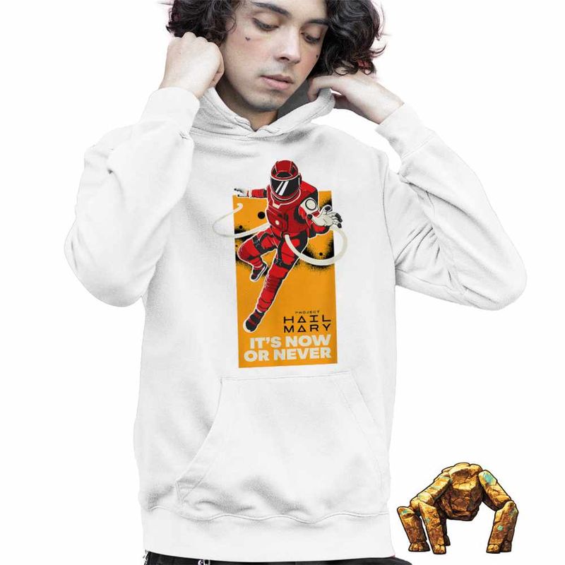 Fashion, accesorii si bijuterii - Copii - Imbracaminte copii - Pulovere si hanorace copii - Hanorac Copii Baieti Project Hail Mary Now or Never Astrophage, alb, marime S Copii - Infinity.ro
