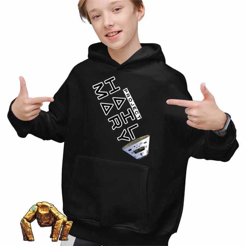Fashion, accesorii si bijuterii - Copii - Imbracaminte copii - Pulovere si hanorace copii - Hanorac Copii Baieti Project Hail Mary Spaceship Tau Ceti, negru, marime XS Copii - Infinity.ro