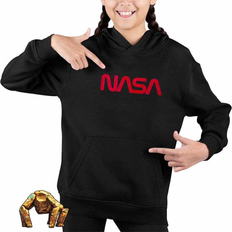 Fashion, accesorii si bijuterii - Copii - Imbracaminte copii - Pulovere si hanorace copii - Hanorac Copii Fete Project Hail Mary NASA, negru, marime L Copii - Infinity.ro