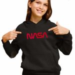 Fashion, accesorii si bijuterii - Copii - Imbracaminte copii - Pulovere si hanorace copii - Hanorac Copii Fete Project Hail Mary NASA, negru, marime L Copii - Infinity.ro