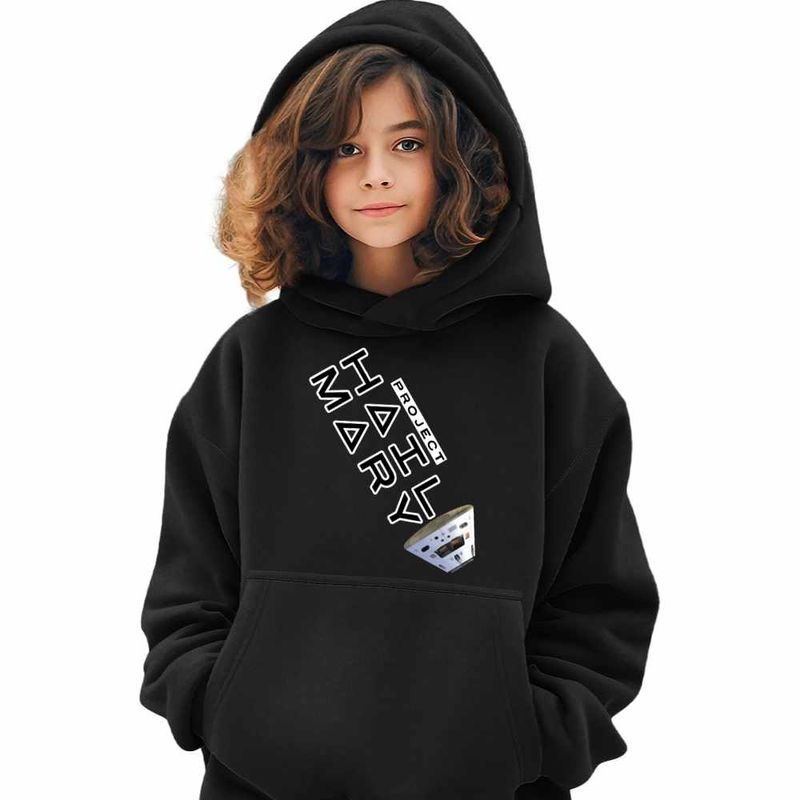 Fashion, accesorii si bijuterii - Copii - Imbracaminte copii - Pulovere si hanorace copii - Hanorac Copii Fete Project Hail Mary Spaceship Tau Ceti, negru, marime M Copii - Infinity.ro