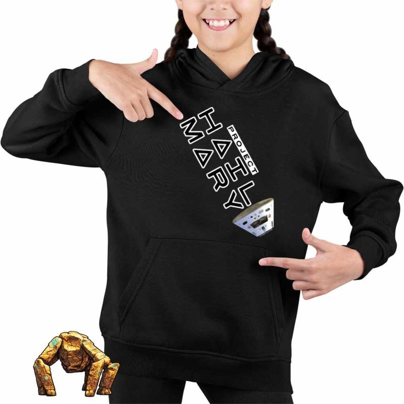 Fashion, accesorii si bijuterii - Copii - Imbracaminte copii - Pulovere si hanorace copii - Hanorac Copii Fete Project Hail Mary Spaceship Tau Ceti, negru, marime M Copii - Infinity.ro
