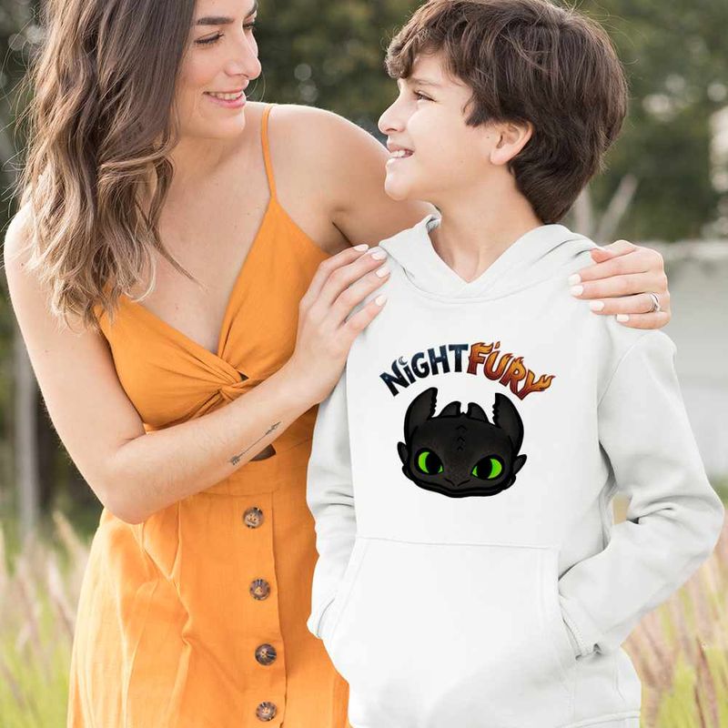 Fashion, accesorii si bijuterii - Copii - Imbracaminte copii - Pulovere si hanorace copii - Hanorac Copii Baieti Night Fury How to train your dragon, alb, marime M Copii - Infinity.ro