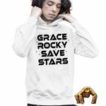 Fashion, accesorii si bijuterii - Copii - Imbracaminte copii - Pulovere si hanorace copii - Hanorac Copii Baieti Project Hail Mary Grace Rocky Save Stars, alb, marime XS Copii - Infinity.ro