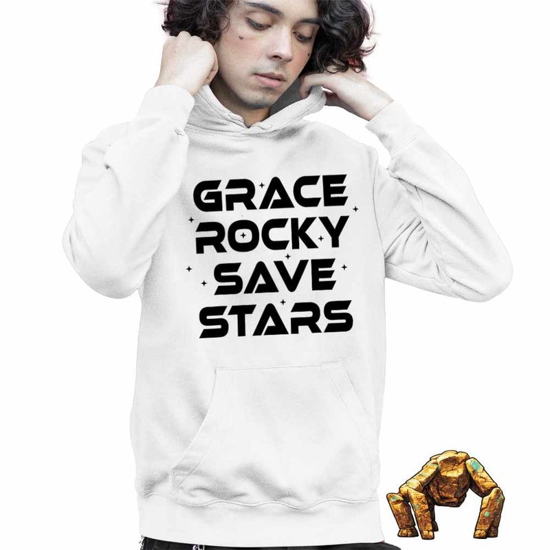 Fashion, accesorii si bijuterii - Copii - Imbracaminte copii - Pulovere si hanorace copii - Hanorac Copii Baieti Project Hail Mary Grace Rocky Save Stars, alb, marime XS Copii - Infinity.ro