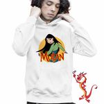 Fashion, accesorii si bijuterii - Copii - Imbracaminte copii - Pulovere si hanorace copii - Hanorac Copii Baieti Mulan Karate, alb, marime XL Copii - Infinity.ro