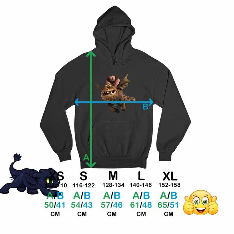 Fashion, accesorii si bijuterii - Copii - Imbracaminte copii - Pulovere si hanorace copii - Hanorac Copii Fete Fishtlegs Meatlug How to train your dragon, negru, marime XL Copii - Infinity.ro