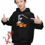 Fashion, accesorii si bijuterii - Copii - Imbracaminte copii - Pulovere si hanorace copii - Hanorac Copii Baieti Mulan Sword Attack, negru, marime XS Copii - Infinity.ro