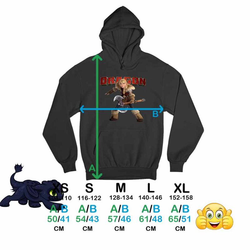 Fashion, accesorii si bijuterii - Copii - Imbracaminte copii - Pulovere si hanorace copii - Hanorac Copii Fete Astrid Vikings Warrior How to train your dragon, negru, marime M Copii - Infinity.ro