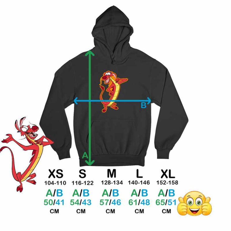 Fashion, accesorii si bijuterii - Copii - Imbracaminte copii - Pulovere si hanorace copii - Hanorac Copii Baieti Mulan Mushu Dragon, negru, marime S Copii - Infinity.ro
