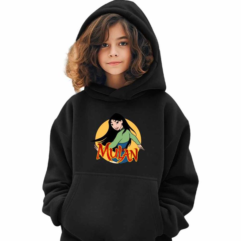 Fashion, accesorii si bijuterii - Copii - Imbracaminte copii - Pulovere si hanorace copii - Hanorac Copii Fete Mulan Karate, negru, marime XL Copii - Infinity.ro